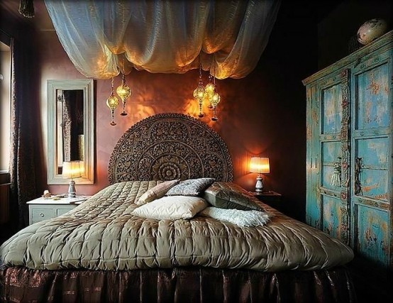 Интерьер спальни в стиле бохо-27